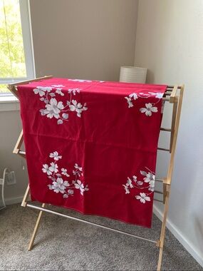 Vintage Wilendur 1950s Floral Dogwood Tablecloth Mid Century MCM Atomic